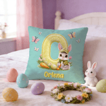 Henkilökohtainen söpö Bunny Butterfly Monivärinen heittää tyynyn kansi nimi Home Decor pääsiäinen puolue lahja lapsille