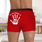 Personalised This Ass Belongs To Handprint Men's Boxer Brief with Name Valentine's Day Anniversary Gift for Husband Boyfriend