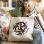 Livre Dragon Personnalisé Grand Sac en Toile avec Nom Voyage Essentiel Club de Livre Cadeau d'Anniversaire pour Amoureux de la Lecture Rat de bibliothèque