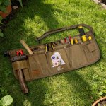 Personalized Floral Initial Adjustable Tool Pouch Belt with Name and Multiple Pockets Utility Work Birthday Gift for Men Electricians Carpenters