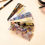 Personalised Resin Amber Art Hair Brush Teeth Comb with Name Anniversary Birthday Gift for Woman Bridesmaid