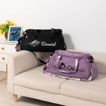 Personalised Multicolour Swimming Silhouette Travel Duffel Bag with Name and Shoes Compartment Daily Training Travel Gift for Swimmers