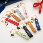 Llavero de cuero de la PU con el nombre del encanto y el regalo de la fiesta de graduación del año 2026 2027 Graduados