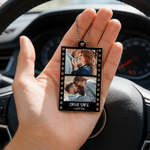 Personalized 1-3 Film Photos Acrylic Ornament Car Charm with Name Birthday Valentine's Day Anniversary Gift for Couple