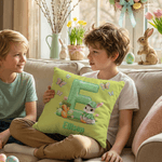 Henkilökohtainen söpö Bunny Butterfly Monivärinen heittää tyynyn kansi nimi Home Decor pääsiäinen puolue lahja lapsille