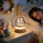 Personalisierte Blume Kaninchen Initiale LED-Nachtlicht mit Namen und hölzerne Basis Raumdekoration Geburtstag Ostern Party Favor Geschenk für Kinder