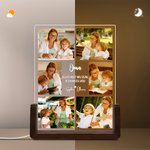 Gepersonaliseerde Acryl LED-nachtlamp met 6 Foto’s Naam en Tekst Perfect Valentijns- Verjaardag- of Jubileumcadeau voor Familie Vrienden of Koppels