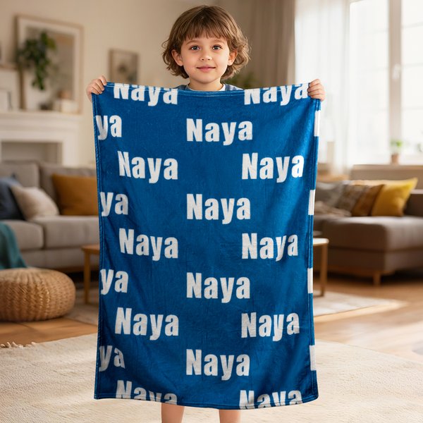 Couverture en flanelle personnalisée avec nom - Super douce et multicolore - Cadeau d'anniversaire pour enfants famille