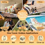 Personlig akvarellblomst hurtigtørkende overdimensjonert mikrofiber strandhåndkle med navn strandfest feriegave til familie venner