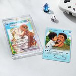 Personalisierte lustige klassische TCG Poke Karte mit Foto Glitzer-Spielkarte Geburtstag Geschenk für Familie Freunde