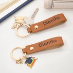Llavero de cuero de la PU con el nombre del encanto y el regalo de la fiesta de graduación del año 2026 2027 Graduados
