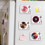 Personalised Vinyl Record Photo Design Acrylic Fridge Magnet with Text Home Decor Birthday Valentine's Day Gift for Couple Friends