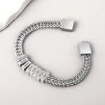 Bracelet de style tressé personnalisé avec 1-12 noms gravés - Cadeau d'anniversaire Saint-Valentin pour les hommes