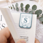 Personalised Lace Initial PU Leather Magnetic Bookmark Clip with Name Reading Accessory Wedding Party Birthday Gift for Readers Bookworms