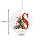 Personalised Cartoon Character Christmas Tree Ceramic Ornament with Initial and Name Christmas Decor  Gift for Family Kids