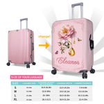 Personalized Multicolor Birth Flower Birthstone Luggage Cover Fits 18-32 Inches Suitcase with Name Travel Accessories Birthday Gift for Women
