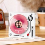 Personalised Vinyl Record Photo Design Acrylic Fridge Magnet with Text Home Decor Birthday Valentine's Day Gift for Couple Friends