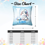 Personalised Cute Easter Eggs Rabbit Initial Cushion Cover with Name Home Decor Easter Gift for Family Kids