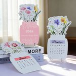 Calendrier 2026 personnalisé avec texte - Décoration intérieure de bureau avec socle acrylique - Cadeau Nouvel An pour la famille et les amis