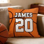 Personalised Basketball Volleyball Cushion Cover with Name and Number Home Decor Anniversary Birthday Gift for Sports Ball Lovers