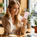 Personalized Birth Flower Pearl Effect LED Folding Makeup Mirror with Name and Initial Travel Birthday Gift for Makeup Artists Friends