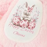 Personalisierte Aquarell Floral Kaninchen Plüsch Ostern Hase Plüschtier mit Namen Party Korb Füller Ostern Geschenk für Neugeborene Kinder