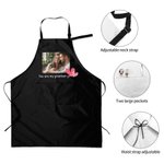 Personalised Flower Lip Print Easter Rabbit Photo Apron with Text and Pockets Cooking Activities Valentine's Day Easter Gift for Family Cooking Lover