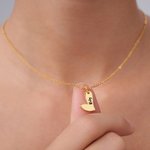 Personalizado 1-5 Corazones Collar con Nombre Grabado Día de la Madre Cumpleaños Aniversario Regalo para Mamá Abuela Hermana