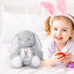Personalized My First Easter Flower Butterfly Stuffed Plush Bunny Toy with Name and Year Easter Birthday Gift for Kids