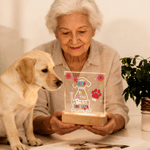 Personalized 1-10 Dog Paws Acrylic LED Night Light with Name and Wooden Base Birthday Mother's Day Gift for Dog Owner