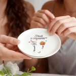 Personalised Crystal Birth Flower Butterfly Ceramic Jewellery Dish with Name and Text Daily Use Birthday Gift for Besties Friends Family