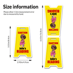 Personalized Caution Sign Style Cartoon Character Magnetic Bookmark Clip with Name Reading Corner Birthday Gift for Bookworms