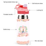 Personalized Cute Rabbit Easter Eggs Flower 12 oz Insulated Water Bottle with Straw and Spill-Proof Lid Easter Day Gift for Kids