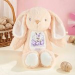 Personalisierte Aquarell Floral Kaninchen Plüsch Ostern Hase Plüschtier mit Namen Party Korb Füller Ostern Geschenk für Neugeborene Kinder