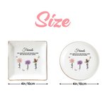 Personalised Crystal Birth Flower Butterfly Ceramic Jewellery Dish with Name and Text Daily Use Birthday Gift for Besties Friends Family