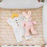 Personalised Baby's First Easter T-shirt Bow Bunny with Name and Year Plush Toy Home Decor Easter Birthday Baby Shower Gift for Boys Girls