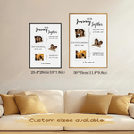 Personalised Love Electrocardiogram 3 Photos Frame Painting with Text and Date Home Decor Valentine's Day Gift for Couple Wife Husband