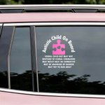 Personalized Autistic Child On Board Medical Alert Decal Sticker with Text Car Window Decor Autism Awareness Day Gift for Autistic Kids Parents
