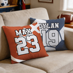 Personalised Basketball Volleyball Cushion Cover with Name and Number Home Decor Anniversary Birthday Gift for Sports Ball Lovers