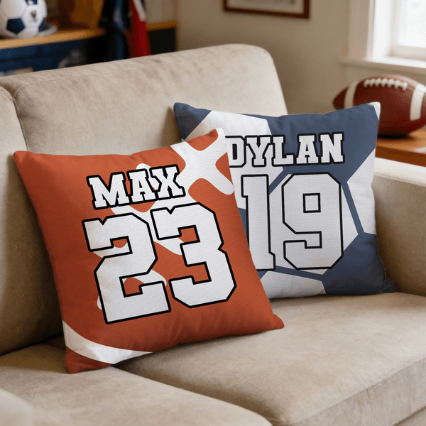 Personalised Basketball Volleyball Cushion Cover with Name and Number Home Decor Anniversary Birthday Gift for Sports Ball Lovers