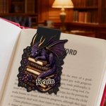 Personalized Vintage Book Dragon Magnetic Bookmark Clip with Name Daily Use Birthday Gift for Dragon Book Lovers