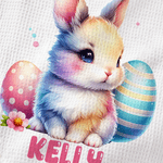 Personalized Cute Bunny Super Absorbent Waffle Tea Towel with Name Kitchen Decor Easter Gift for Boys Girls