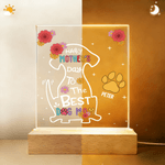 Personalized 1-10 Dog Paws Acrylic LED Night Light with Name and Wooden Base Birthday Mother's Day Gift for Dog Owner
