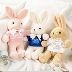 Personalised Baby's First Easter T-shirt Bow Bunny with Name and Year Plush Toy Home Decor Easter Birthday Baby Shower Gift for Boys Girls