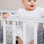 Personalized Baby‘s First Easter Acrylic Ornament with Name and Lanyard Cute Scarf Bunny Home Decoration Easter Holiday Party Gift for Newborn