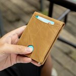 Personalized State to State Multi-compartment Leather Wallet Money Clip with Engraved Text Long Distance Birthday Anniversary Gift for Men