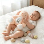 Personalised Cute Bunny Floral Initial Easter Bunny Stuffed Toy with Name Easter Gift for Kids Boys Girls