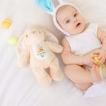 Personalized My First Easter Bunny Butterfly Stuffed Plush Bunny Toy with Name and Year Easter Birthday Gift for Kids