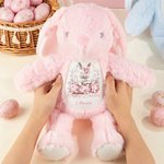 Personalisierte Aquarell Floral Kaninchen Plüsch Ostern Hase Plüschtier mit Namen Party Korb Füller Ostern Geschenk für Neugeborene Kinder