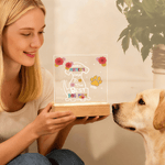 Personalized 1-10 Dog Paws Acrylic LED Night Light with Name and Wooden Base Birthday Mother's Day Gift for Dog Owner